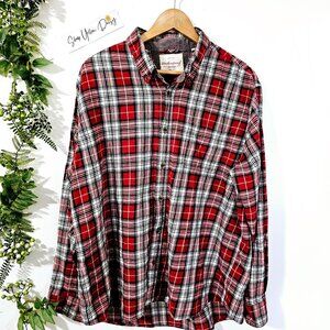 Weatherproof Vintage Mens Red Plaid Flannel Shirt XXL ~LS108.15